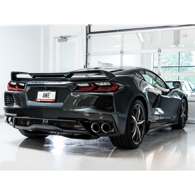 Corvette C8 AWE Tuning Touring Edition Exhaust - Quad Chrome Silver Tips