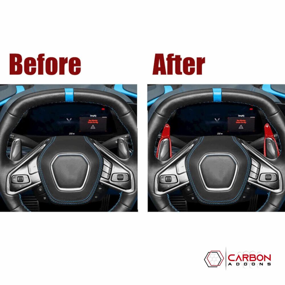 C8 Corvette Carbon Fiber Steering Wheel Paddle Shifter Extension