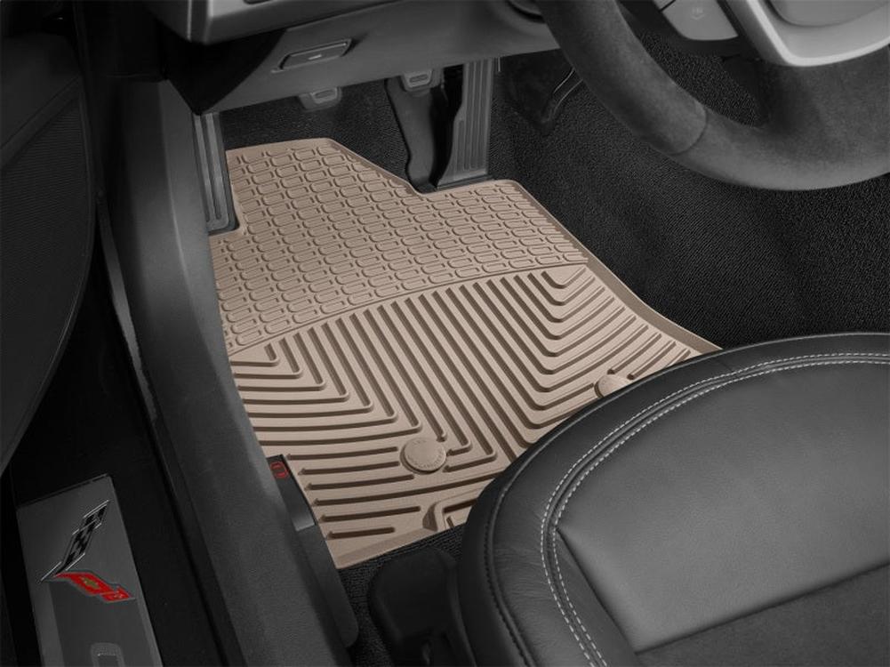 WeatherTech 2014+ Chevrolet Corvette Front Rubber Floor Mats - Tan