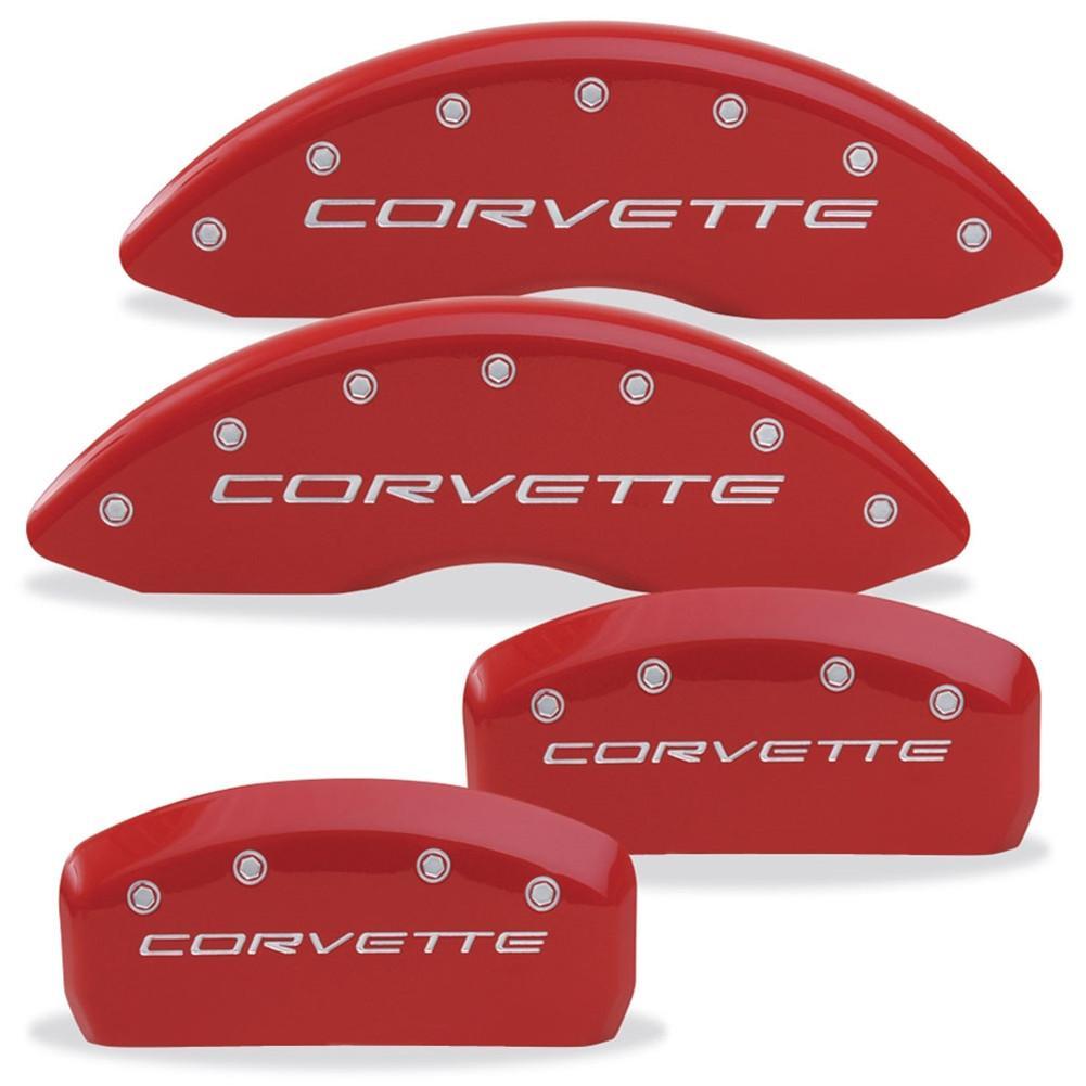 Corvette Brake Caliper Cover Set (4) - Body Color Matched with SilverBolts and Script : 1997-2004 C5 & Z06