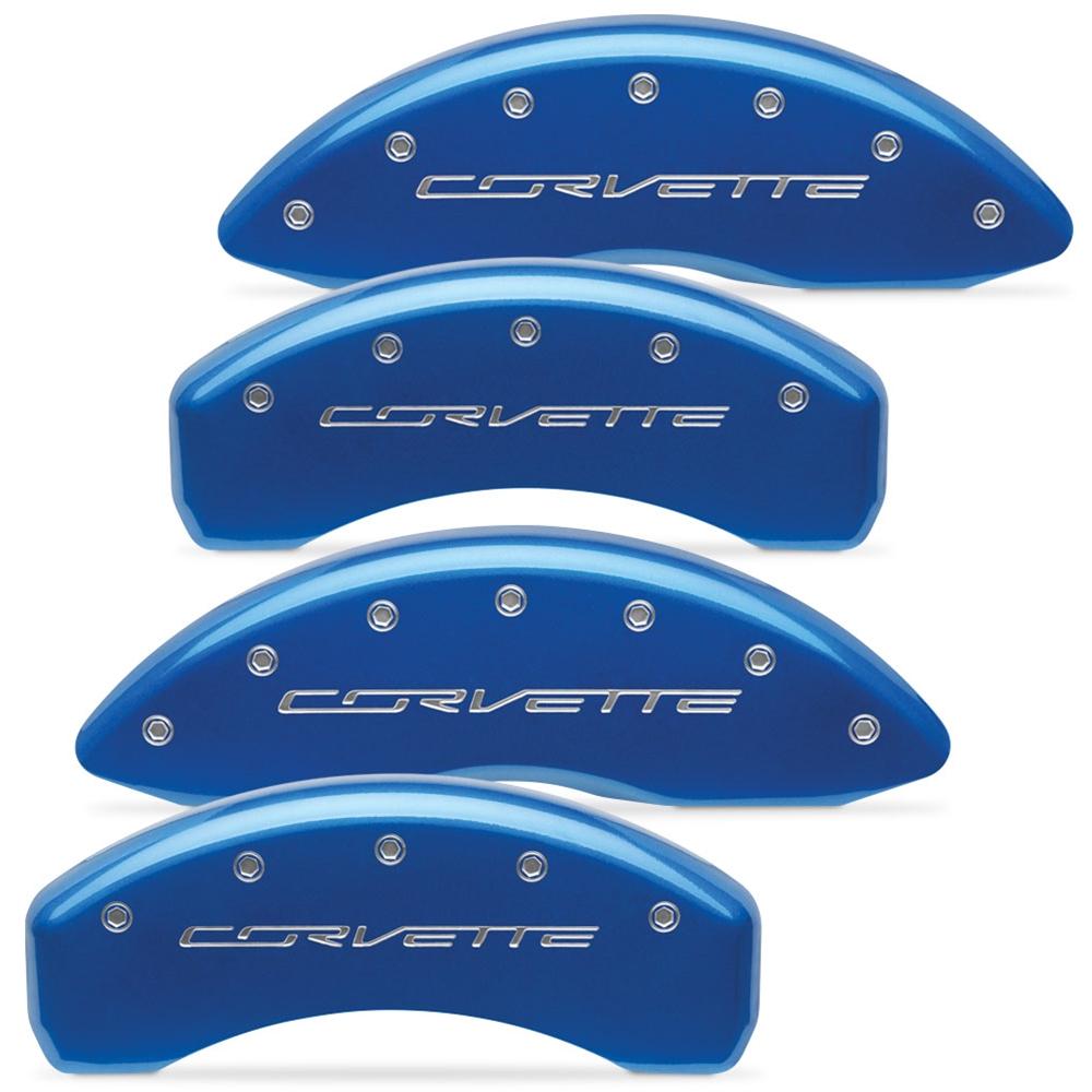 Corvette Brake Caliper Covers - Laguna Blue w/Silver 
