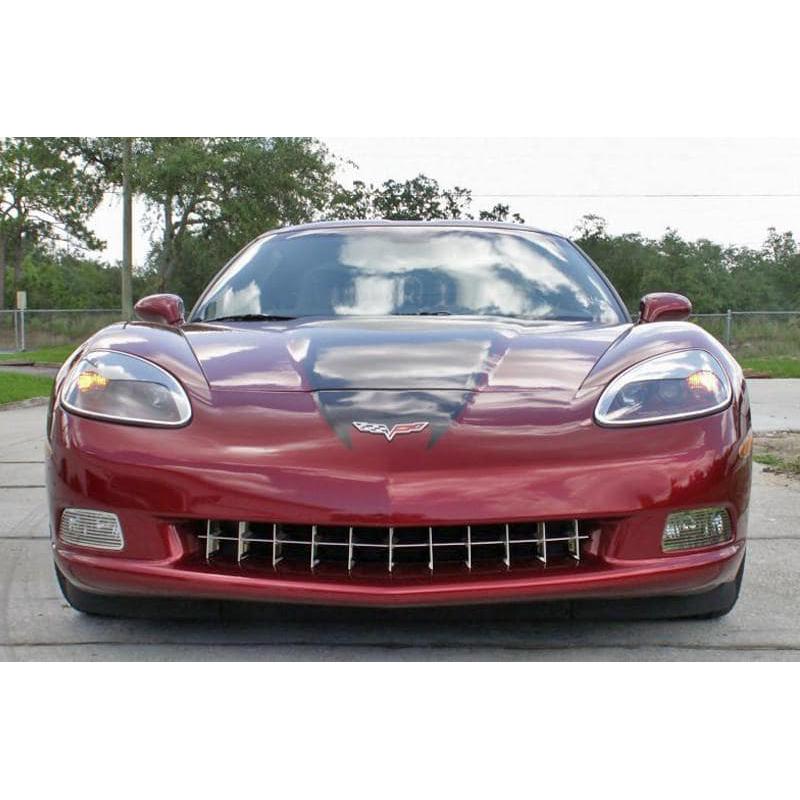 Corvette Front Lower Grille Retro Style - Polished Stainless Steel : 2005-2013 C6 Base
