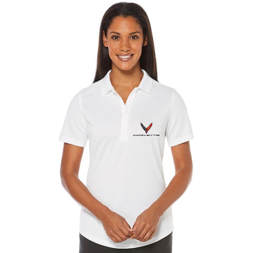 Corvette Next Generation Callaway Dry Core Polo - Ladies : White (X-Large)