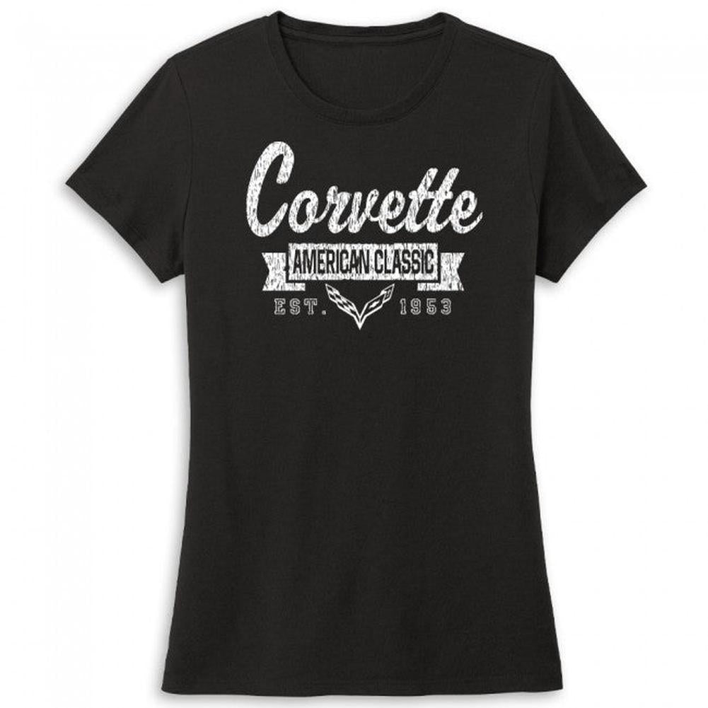 C7 Corvette Ladies American Classic Tee : Black (XX-Large)