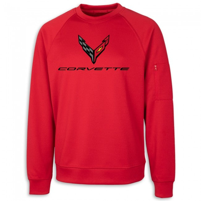 C8 Corvette Skyline Crewneck Sweatshirt : Red