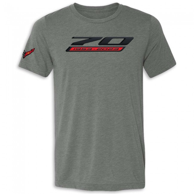 C8 Corvette 70th Anniversary T-Shirt : Gray - Large