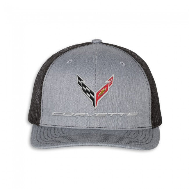 C8 Corvette Mesh Back Cap : Heather / Black