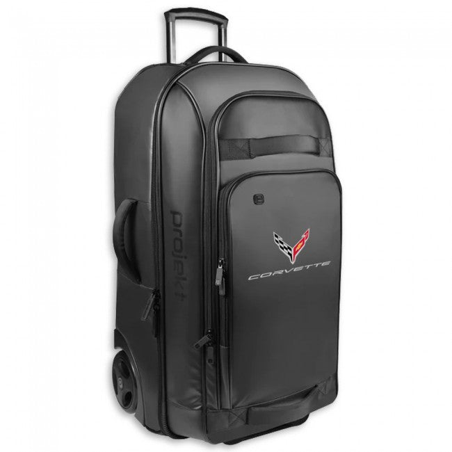 C8 Corvette Travel Roller Suitcase: Black