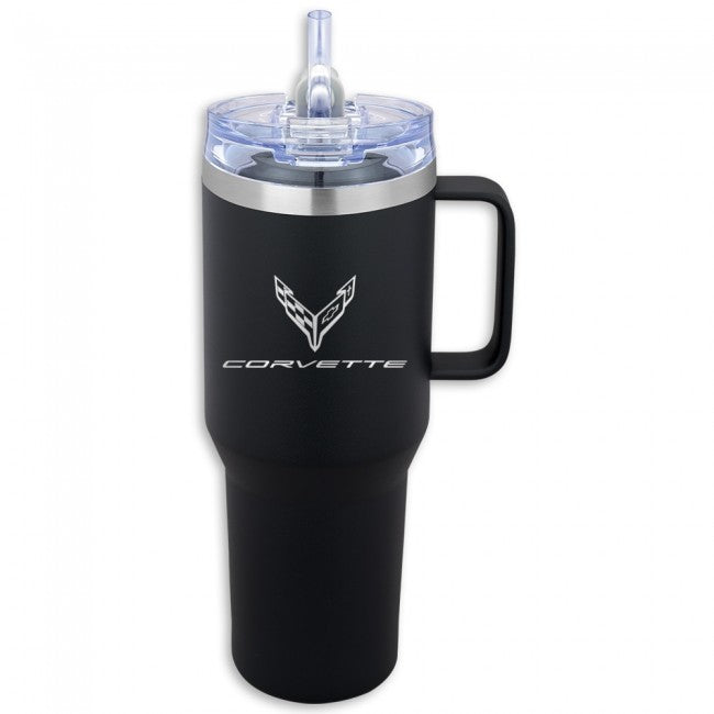 C8 Corvette 40oz Vacuum Travel Mug : Black