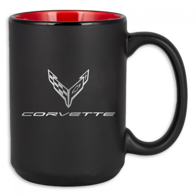 C8 Corvette 14 OZ Two Tone Mug : Black/Red