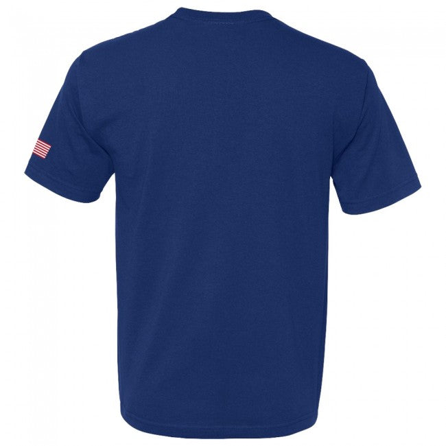 C8 Corvette USA Made Crossed Flags Royal Tee