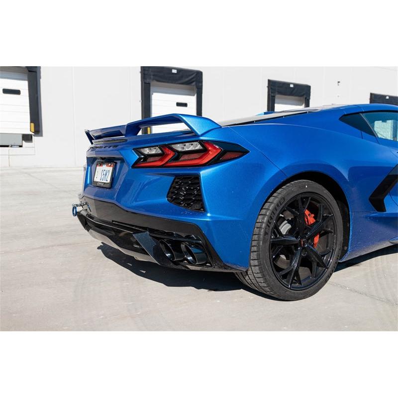 Corvette C8 Corsa 3in Valved Cat-Back 4.5in Blk Quad Tips Fits Factory Perf Exhaust Deletes AFM 2020-2024
