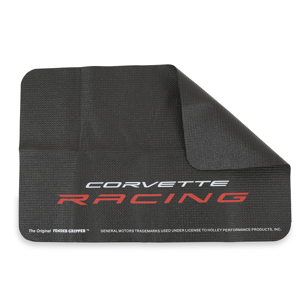 Corvette Original Fender Gripper Mat with Corvette Racing Logo - 34" X 22" : Black