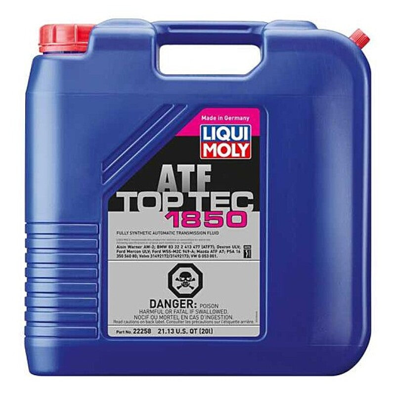 LIQUI MOLY 20L Top Tec ATF 1850 Automatic Transmission Fluid for Ford F-150, Chevrolet Camaro, Cadillac Escalade