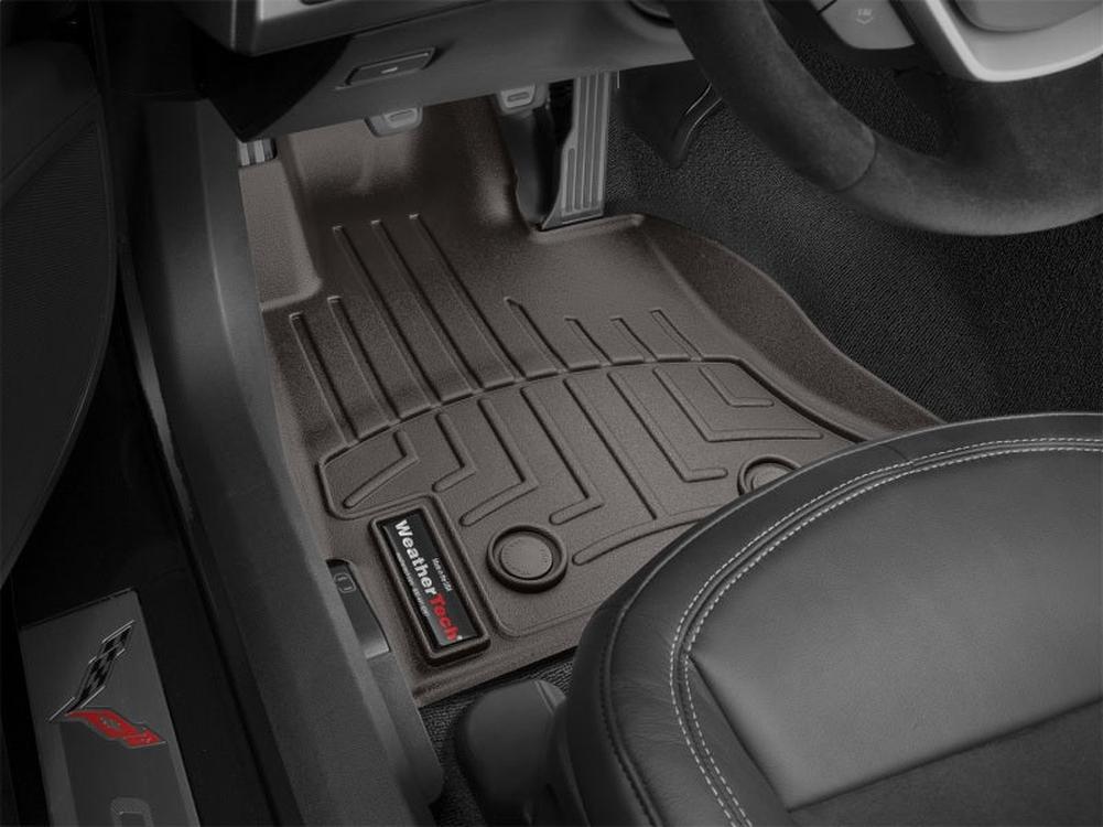 WeatherTech DigitalFit Front FloorLiner for Chevrolet Corvette 2014-2018 in Cocoa