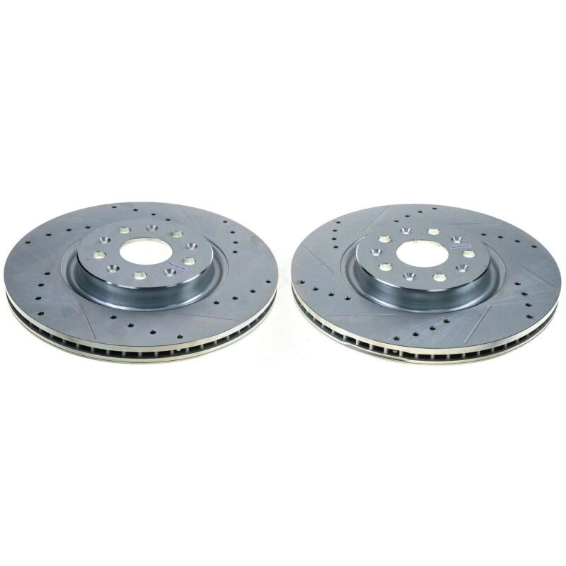 Corvette C8 Power Stop Evolution Rear Drilled & Slotted Rotor - Pair with Z51 2020-2024