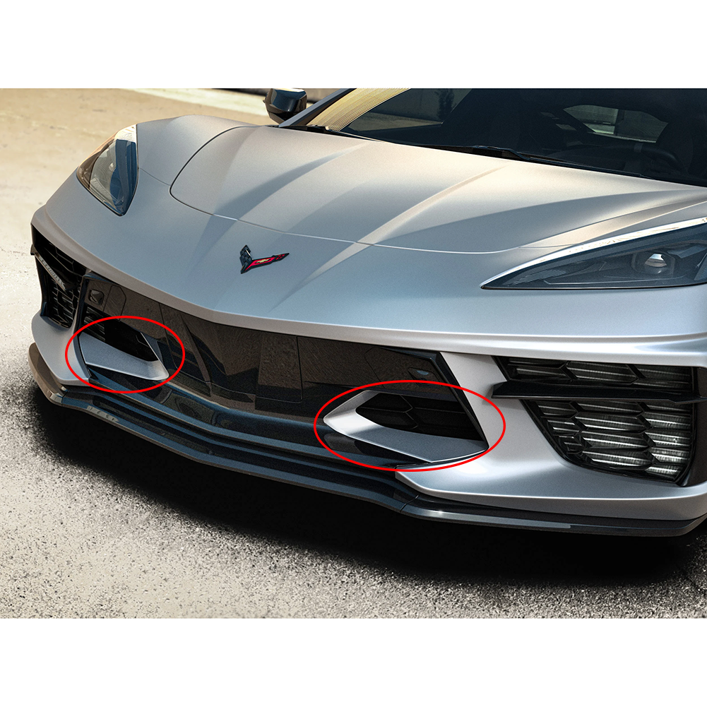 C8 Corvette Lower Front Grille Insert Kit - Satin Black : Base, Z51