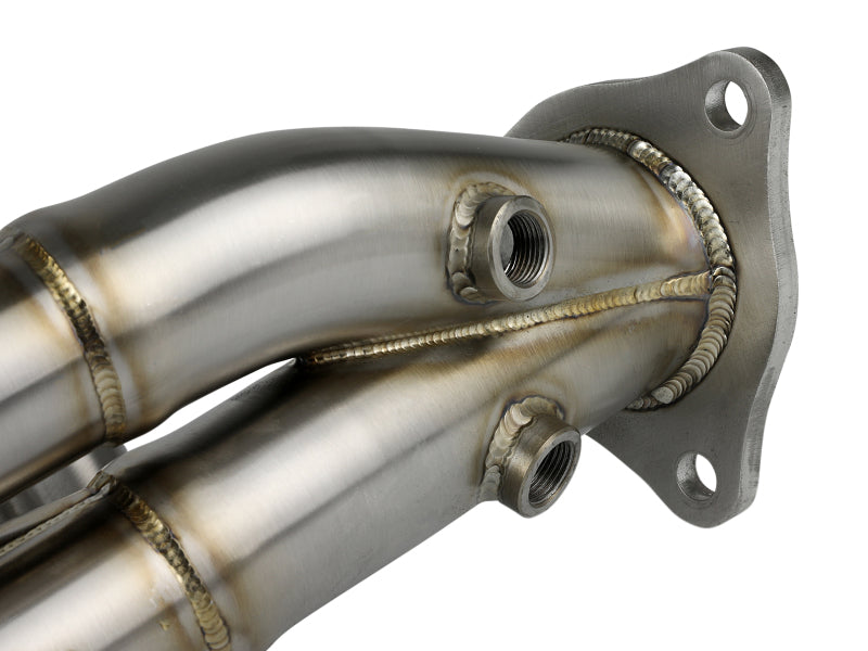 aFe Twisted 304 Stainless Steel Header for Chevrolet Corvette C8 6.2L V8 - Brushed Finish