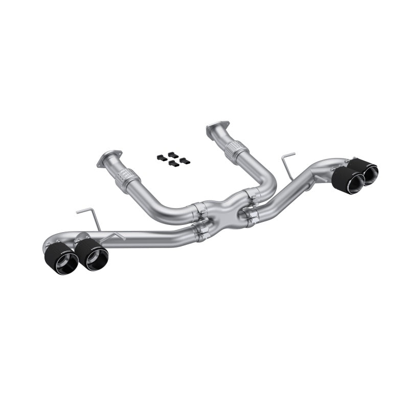 Corvette C8 MBRP 3in Cat Back Quad Split Rear Exit w/ Carbon Fiber Tips - T304