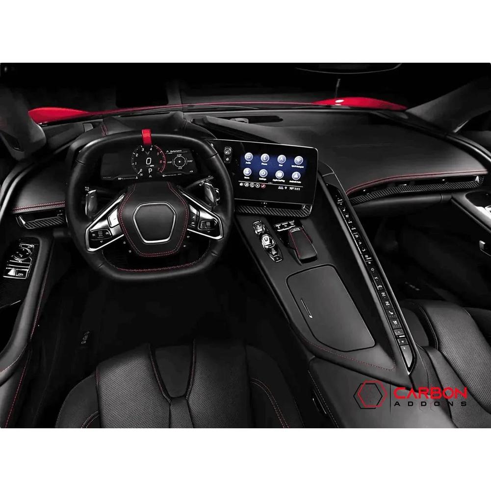 C8 Corvette Dash Chrome Trim Carbon Fiber Cover Kit