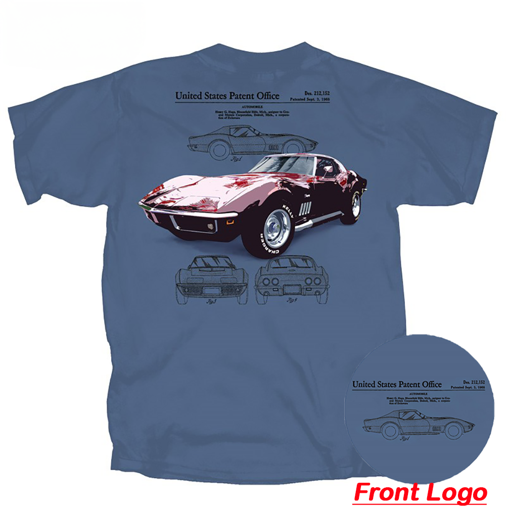 C3 Corvette Stingray Patent T-shirt : Blue