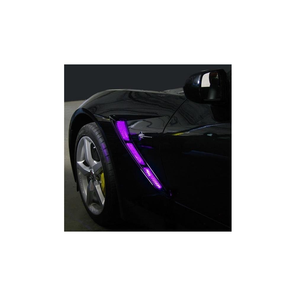 Corvette Fender Side Cove & Hood Vent LED Lighting Kit with RGB Key Fob Remote: C7 Stingray, Z51, Z06, Grand Sport, ZR1