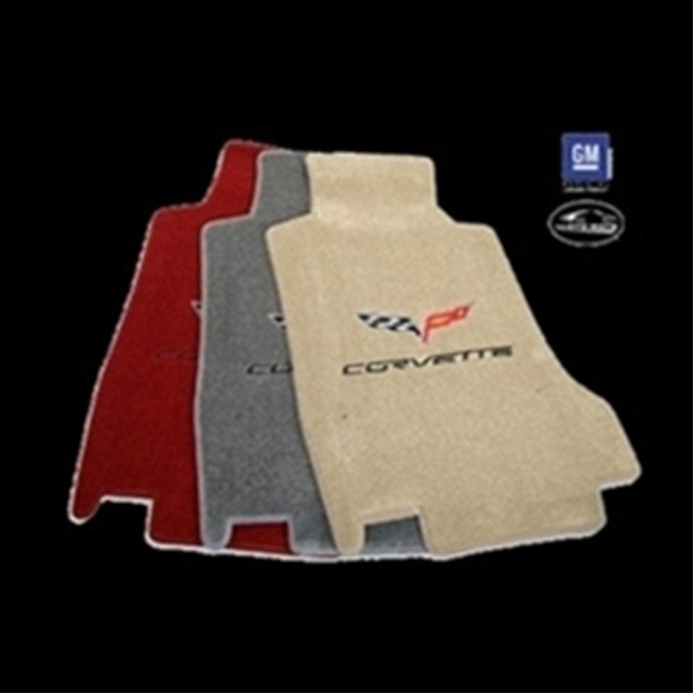 C6 Corvette Floor Mat Double Emblem / Black / Red 07.5-13