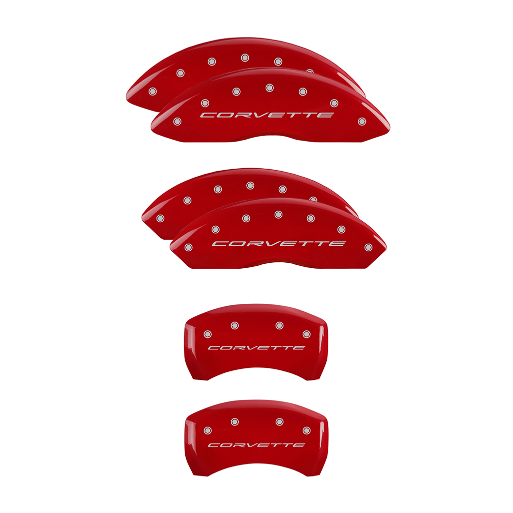 C8 Corvette Stingray Z51 Brake Caliper Cover Set with "Corvette" Script 6 Pc Set