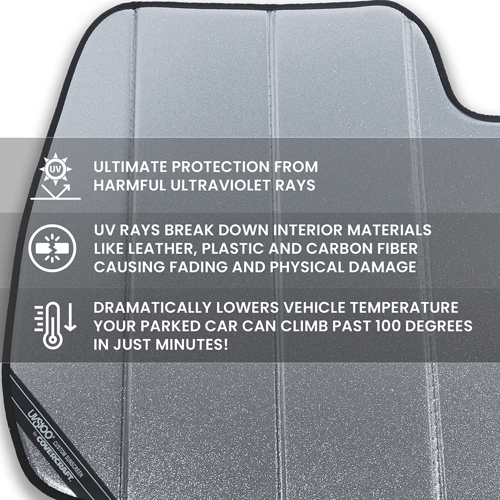 Corvette Accordion Style Sunshade - Insulated Plain Silver : C8 Stingray, Z51