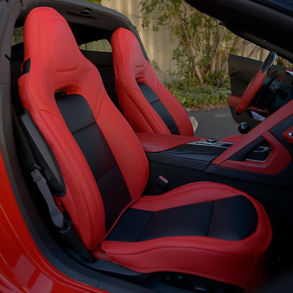 Corvette Custom Leather Seat Covers - Standard Seats : 2014-2019 C7 Stingray, Z51, Z06, Grand Sport