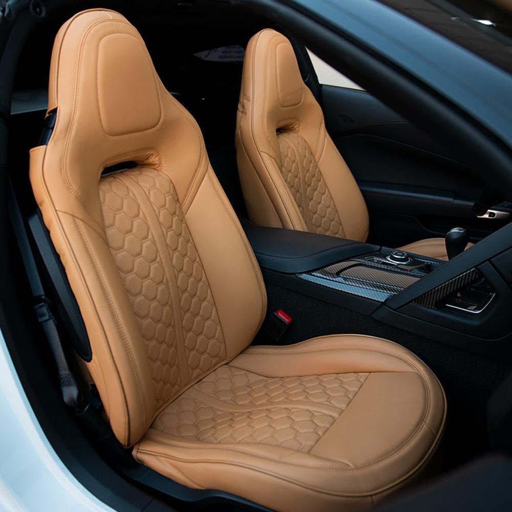 Corvette Custom Leather Seat Covers - Standard Seats : 2014-2019 C7 Stingray, Z51, Z06, Grand Sport