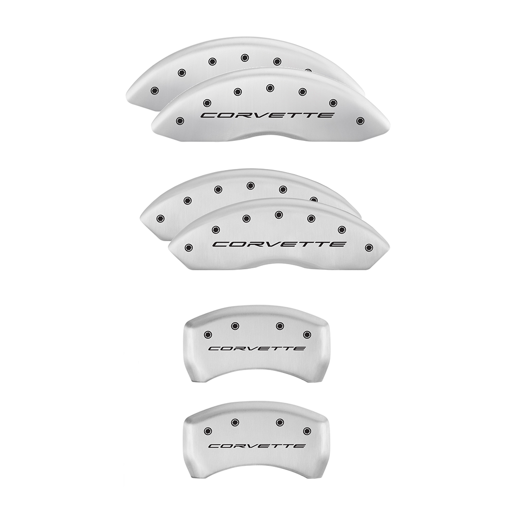 C8 Corvette Stingray Z51 Brake Caliper Cover Set with "Corvette" Script 6 Pc Set
