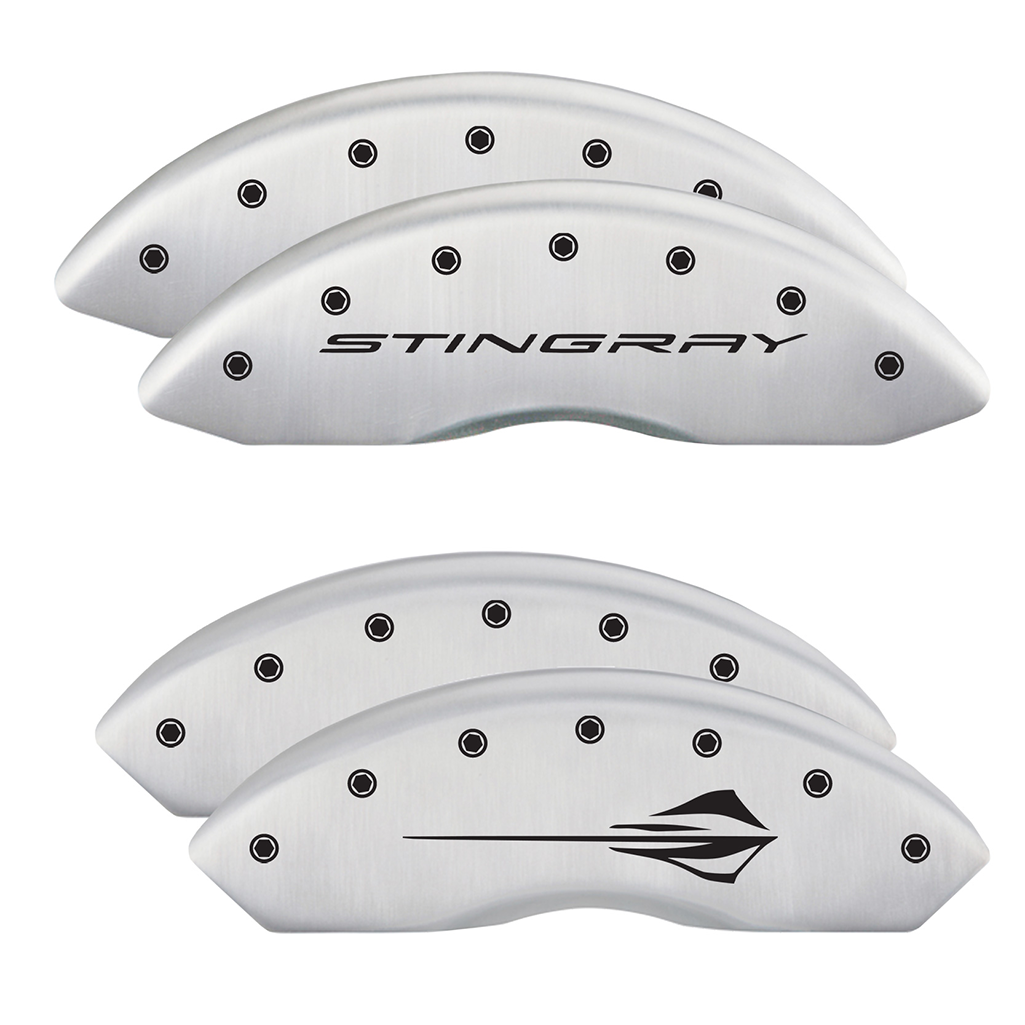 C8 Corvette Stingray Brake Caliper Cover Set with "Stingray" Script Front / "Stingray Fish" Logo Rear