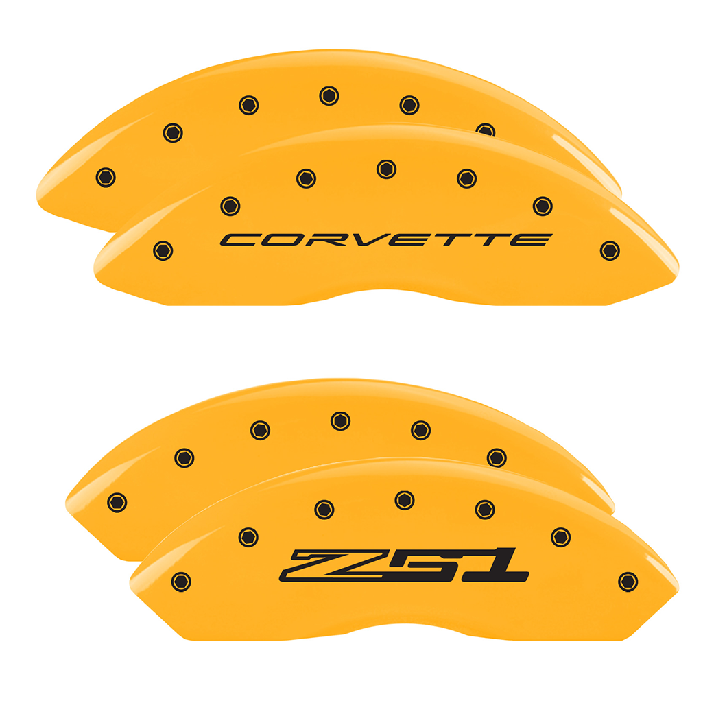 C8 Corvette Stingray Brake Caliper Cover Set with "Corvette" Script Front / "Z51" Logo Rears