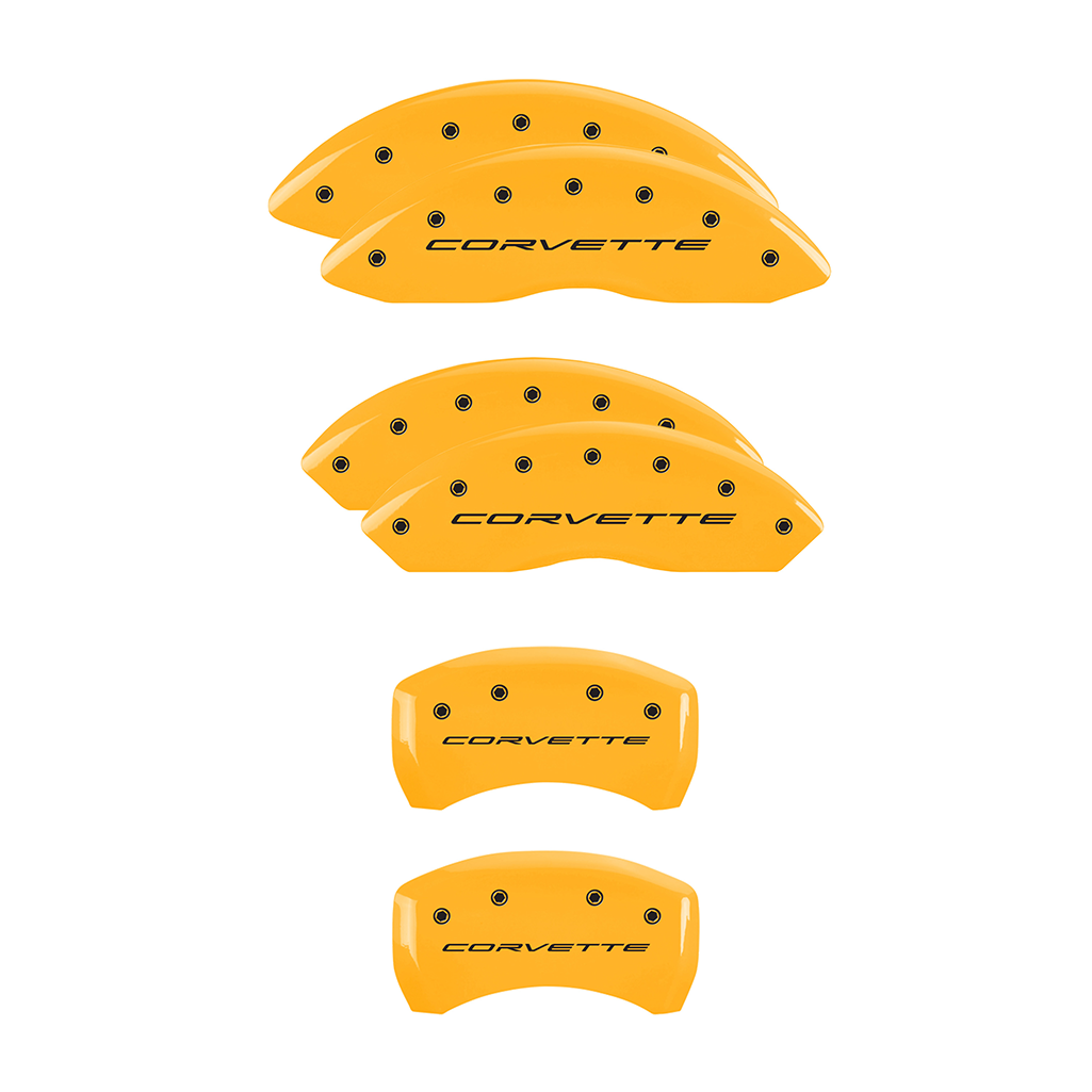 C8 Corvette Stingray Z51 Brake Caliper Cover Set with "Corvette" Script 6 Pc Set