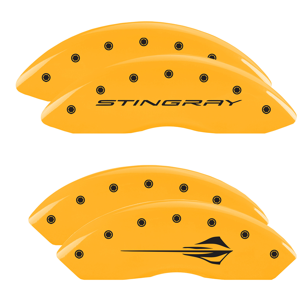 C8 Corvette Stingray Brake Caliper Cover Set with "Stingray" Script Front / "Stingray Fish" Logo Rear