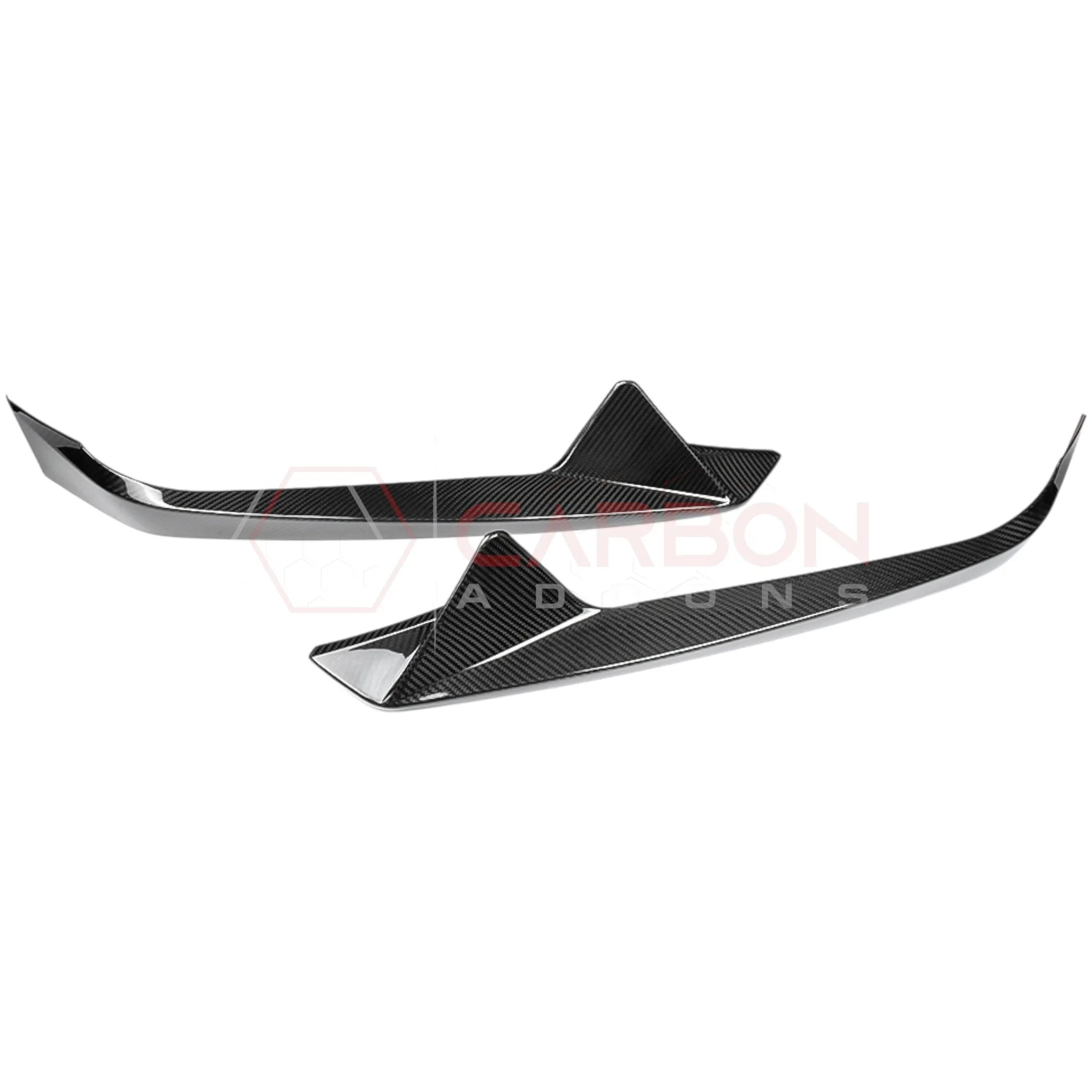 C8 Corvette Carbon Fiber Front Bumper Lower Side Bellow Grill Accent Trims