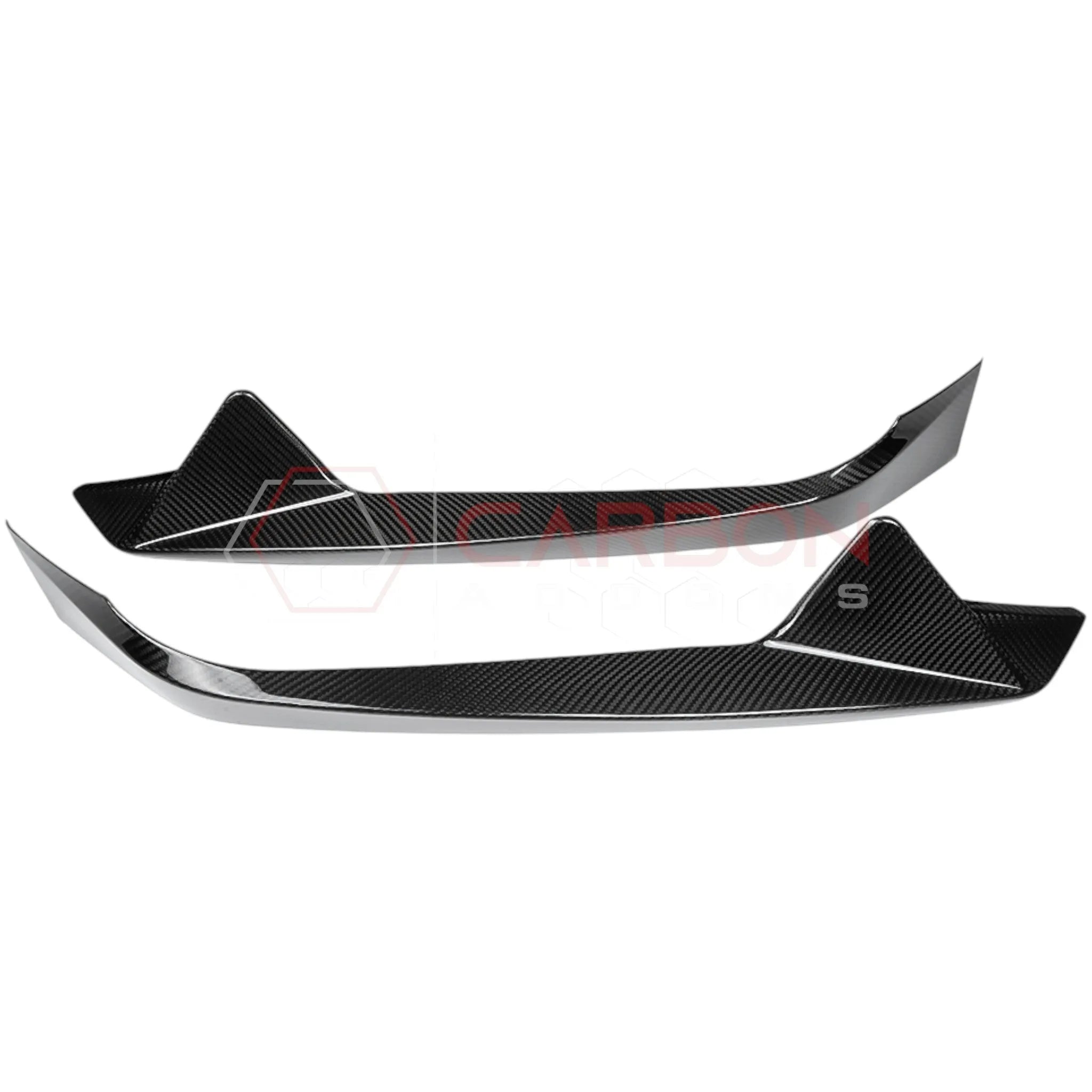 C8 Corvette Carbon Fiber Front Bumper Lower Side Bellow Grill Accent Trims