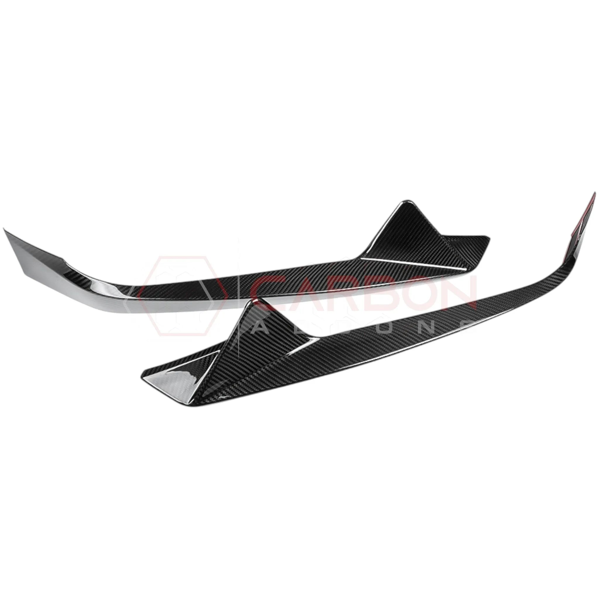 C8 Corvette Carbon Fiber Front Bumper Lower Side Bellow Grill Accent Trims