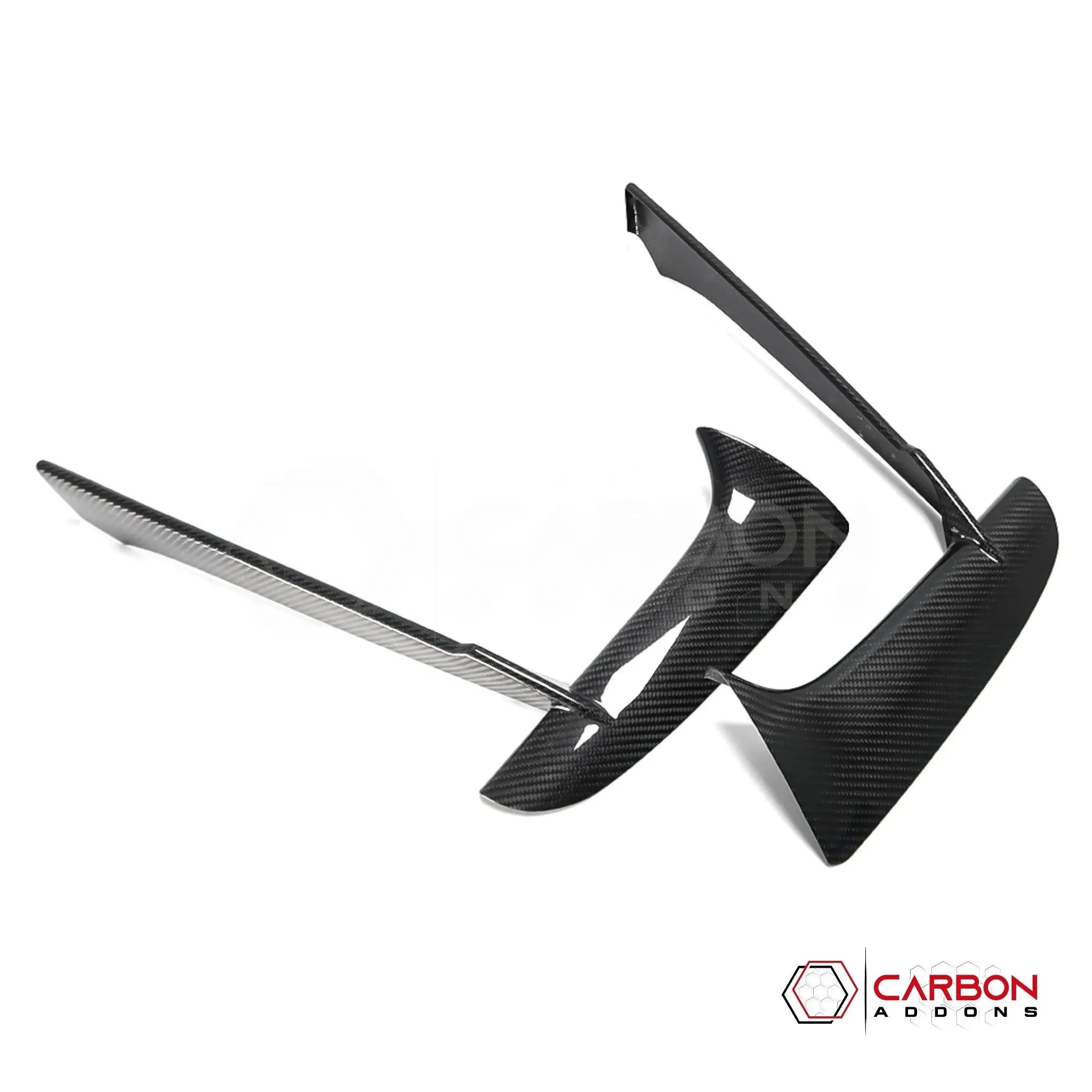 C8 Corvette Stingray Carbon Fiber Front Bumper Grille Bezel Covers