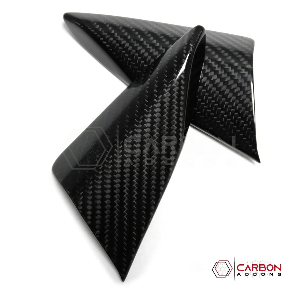 C8 Corvette Carbon Fiber Door Window A-Pillar Interior Triangle Trim Covers