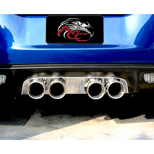 Corvette Exhaust Port Filler Panel - Polished Stainless Steel for Borla Quad Oval Tips : 2005-2013 C6