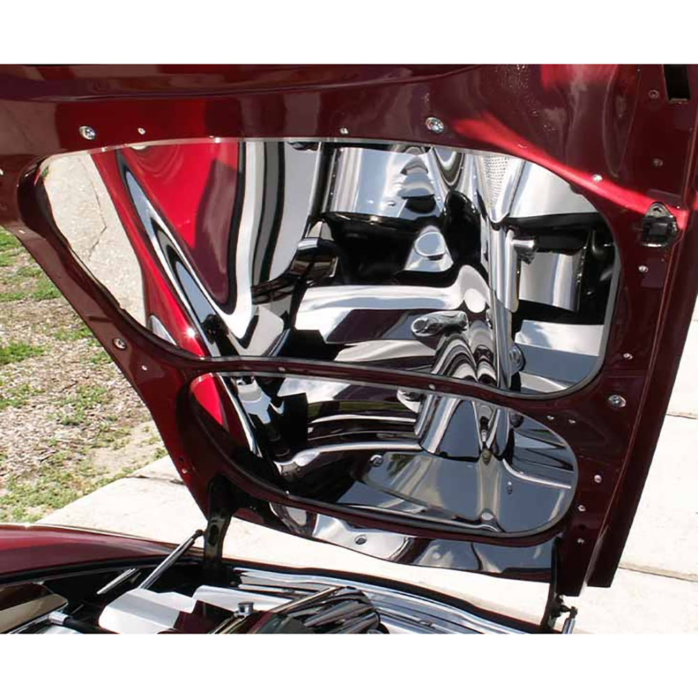 Corvette Hood Panel - Insert 2 Pc. - Polished Stainless Steel : 2005-2013 C6