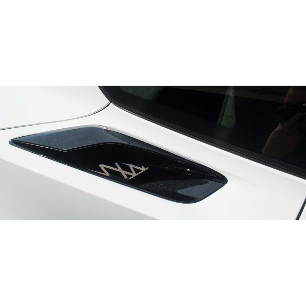 C7 Corvette Rear Quarter Vent Grille Overlay Expanded Diamond Pattern Stainless Steel : 2015-2019 Z06, Grand Sport