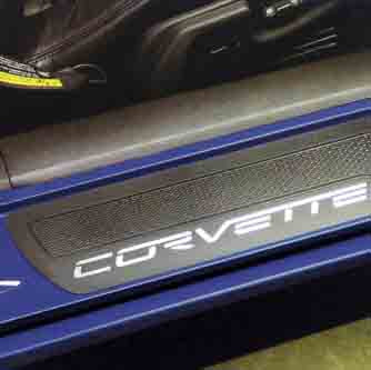 Corvette Door Sill Protector - Corvette Script : 2010-2013 C6