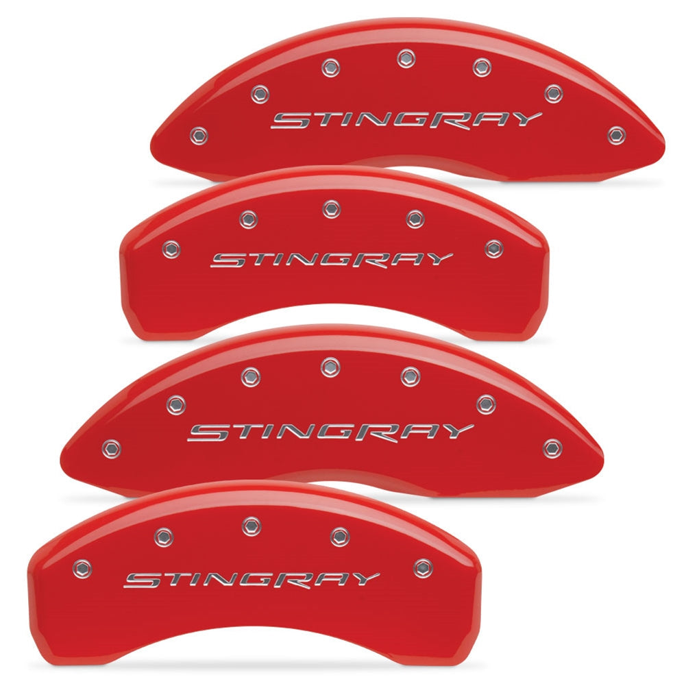 C7 Corvette Stingray Brake Caliper Cover Set with "STINGRAY" Script : Red LIMITED STOCK - FINAL CLEARANCE