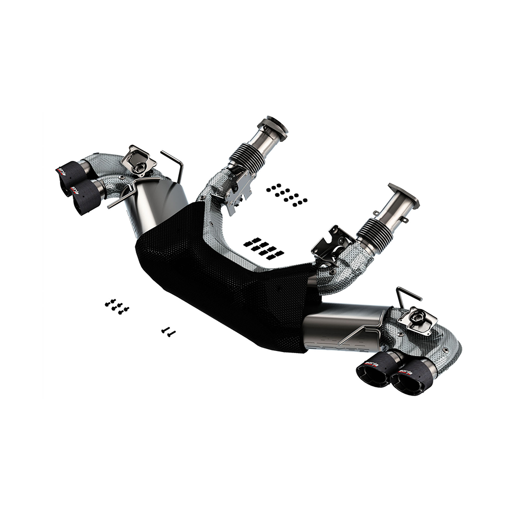 C8 Corvette Stingray Exhaust - Borla S-Type Cat Back : Quad 4.0" Dual Rolled Angle Carbon Fiber Tips 2020-2026