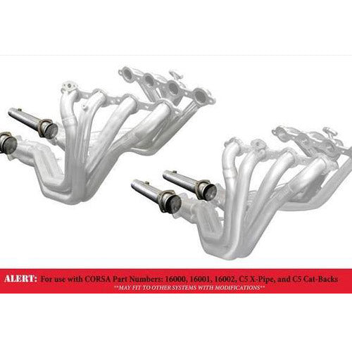 Corvette CORSA Catless / Offroad Long Tube Headers Connection Pipes - 3.0" : 1997-2004 C5, Z06