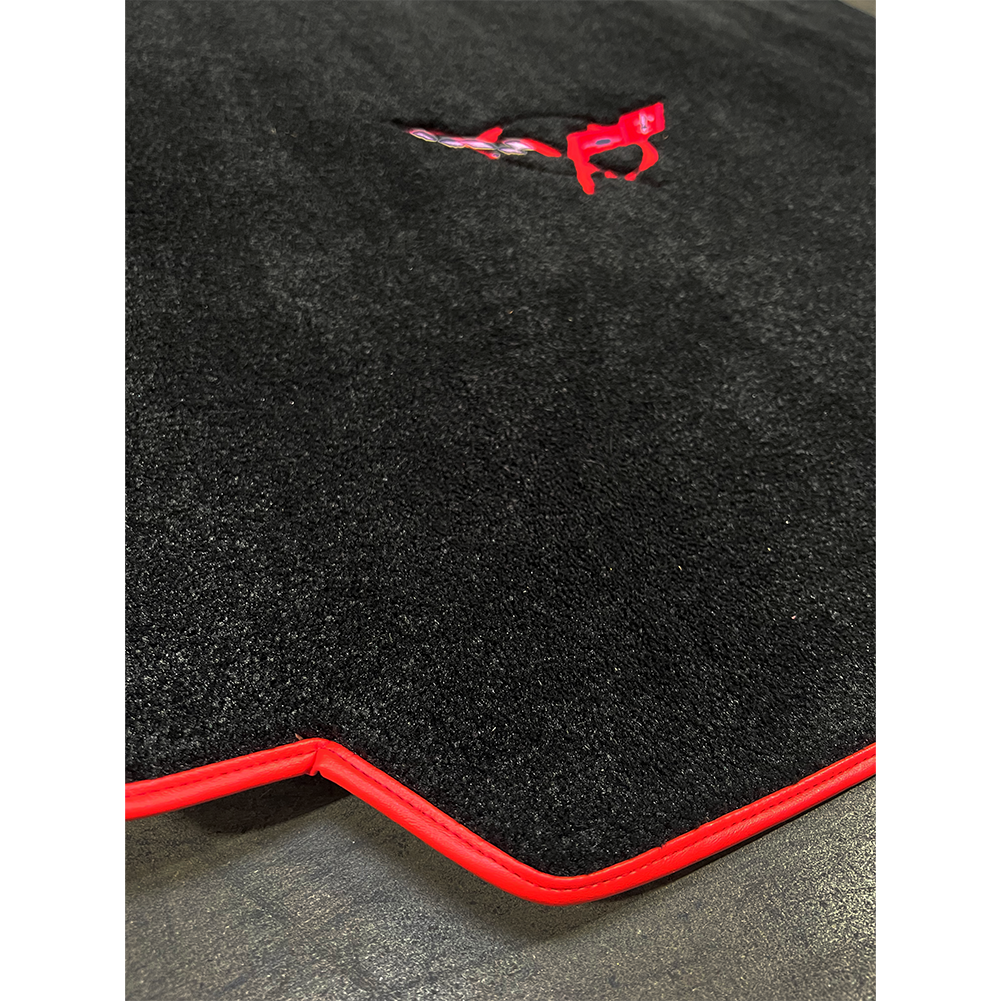 Corvette Cargo Mat - Black with Red Logo & Red Binding - Hardtop : C5