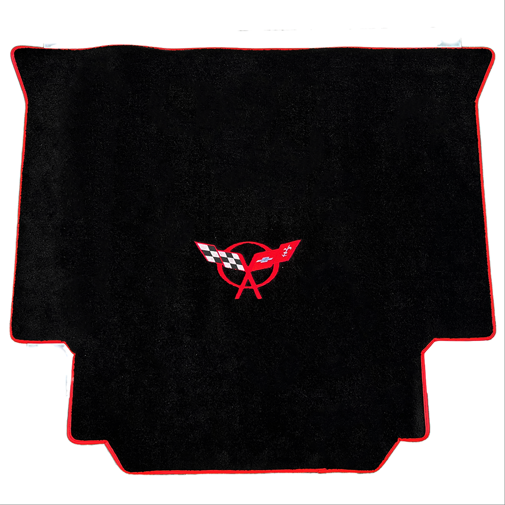 Corvette Cargo Mat - Black with Red Logo & Red Binding - Hardtop : C5